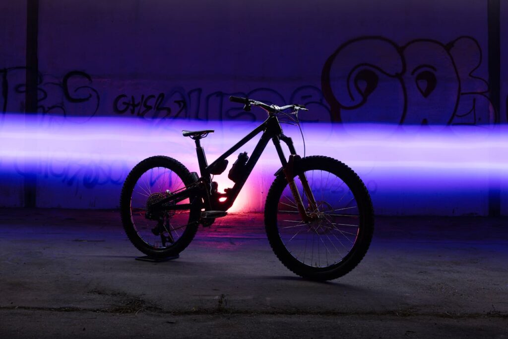 Light over Bicycle at Night